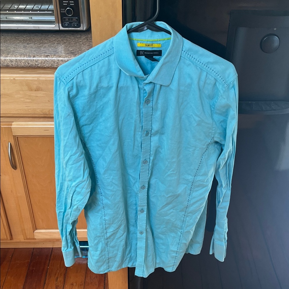 INC International Concepts Light Blue Slim-fit button-down